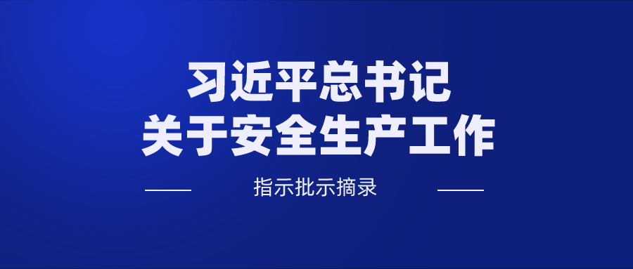 习近平总书记关于安全生产工作指示批示摘录